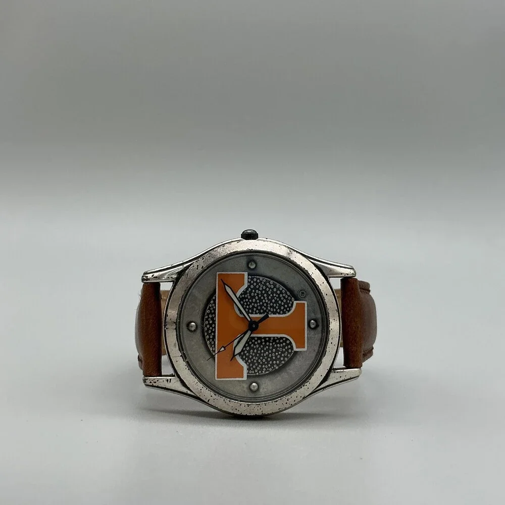 Fossil University Tennessee Mens Watch 35mm T Logo Dial Leather New Battery